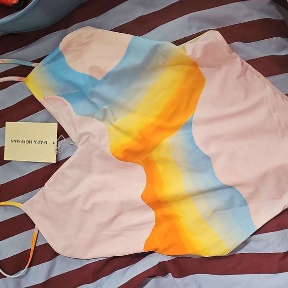 Mara Hoffman NWT Chrishell One Piece Pink Wave Swimsuit Size XL - Picture 3 of 4